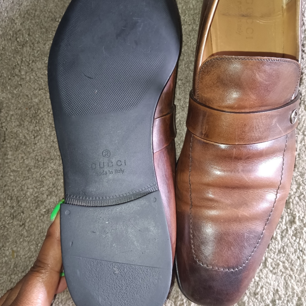 Gucci Brown Leather Loafers - Picture 3 of 4